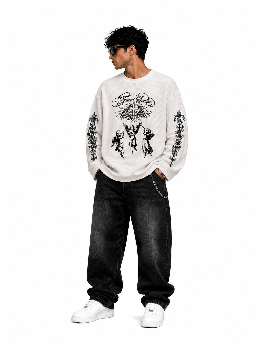 Faint Souls Waffle Knit Full Sleeve